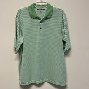 Pebble Beach Green Stripped Performance Golf Shirt